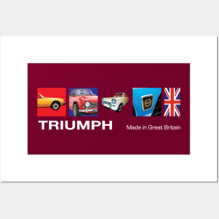 Retro Triumph Cars Made In Great Britain T-Shirt Design Posters and Art